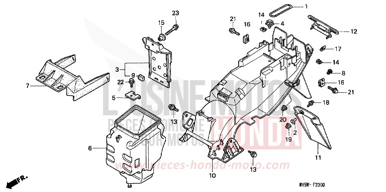KOTFLUEGEL, HINTEN von CB1300 Super Bold'or ABS SCHWARZ (NH1) von 2000